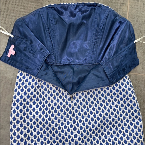 Lilly Pulitzer Strapless Navy & Silver Mermaid Dress Size 4 - Picture 9 of 11